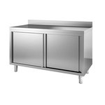 Combisteel 600 Arbeitstisch Schiebetüren Aufkantung 1600 – Breite 1600 – Art.-Nr.: 7452.3060