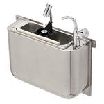 Combisteel Spülbecke für Eislöffel mit Wasserhahn Und Eislöffeldusche 410X120X270  mit Wasserablaufloch, Wasseranschluss Und Überlaufrohr