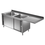 Prismafood Spülmaschinen Spülschrank 1,6m - 2 Becken  links L40xB40xT25cm STD