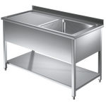 Prismafood Spültisch mit Grundboden 1,2m - 1 Becken  rechts L50xB40xT25cm STD