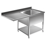 Prismafood Spülmaschinen Spültisch 1,4m-1 Becken  rechts L50xB40xT25cm STD