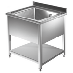 Prismafood Spültisch mit Grundboden 0,6m -  1 Becken  mittig L40xB40xT25cm STD