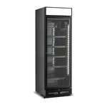 Combisteel Kühlschrank 1 Glastür Schwarz mit Canopy Sve-450 Blc