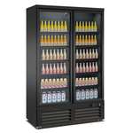 Combisteel Tiefkühlschrank 2 Glastüren Schwarz Ceb-1200F Bl