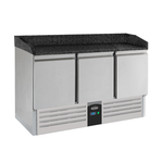 Combisteel Compact Line Pizzatisch 3 Türen Schwarze Granit-Arbeitsplatte