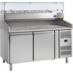 Prismafood Pizzakühltisch 2 Türen Kapazität: 370 lt