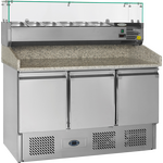 Prismafood Pizzakühltisch 3 Türen Kapazität: 368 lt