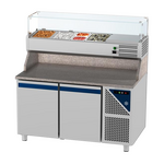 Prismafood Kühltisch 2 Türen Schaukasten GN 1/3 Kapazität: 396 lt Temperatur: 0°C/+10°C