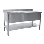 SARO Spültisch 2 Becken, links - B 1800 x T 600