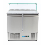 Maxima Pizzakühltisch 2 mit Glasaufsatz