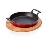 WAS Germany Brat-/Servierpfanne Holz/Gusseisen rot