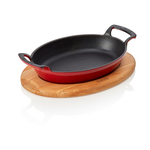 WAS Germany Brat-/Servierpfanne Holz/Gusseisen rot