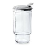 WAS Germany Ersatzsenfglas mit Deckel Edelstahl, Glas / Opal-/Hartglas 