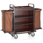 WAS Germany Zimmerservicewagen Bambus / Holz / Kork / Vollweide, Polyester, Stahl / Stahlblech / Stahldraht 