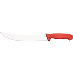 Blockmesser Premium, HACCP, Griff rot, Edelstahlklinge 25 cm, gebogen