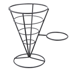 Pommestütenständer schwarz mit Halterung für Dip-Schale, 220 x 145 x 215 mm (BxTxH)