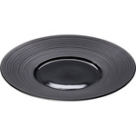 Stalgast schwarzer Porzellan Menüteller aus der Serie Gourmet Kontrast Ø 255 mm