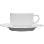 6 Untertassen für Kaffeetassen von Lubiana, Porzellan, weiß, Serie Aphrodite, Ø 160 mm