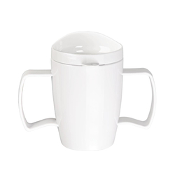 Olympia Kristallon Heritage Doppelhenkelbecher mit Deckel Weiß 300ml (4 Stück)
