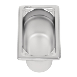 Vogue Strapazierfähiger GN-Behälter 1/9 Edelstahl 100mm