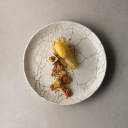 Studio Prints Kintsugi Achatgrauer Coupé-Teller, 217 mm, (12 Stück)