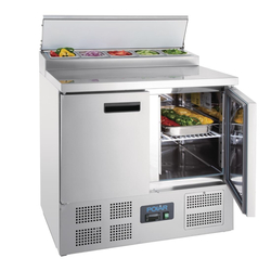 Polar Serie G Pizzakühltisch Saladette 2-türig 254L