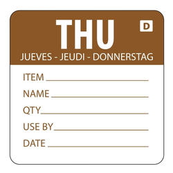 Hygiplas auflösbare Etiketten Donnerstag braun (250 Stück)