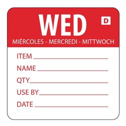 Hygiplas auflösbare Etiketten Mittwoch rot (250 Stück)