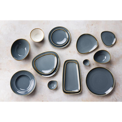 Olympia Kiln dreieckige Teller Ozean 16,5cm (6 Stück)