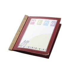 Securit Menümappe mit Holzrücken weinrot A4