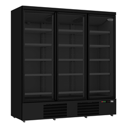Combisteel Kühlschrank 3 Glastüren Schwarz Jde-1530R Bl