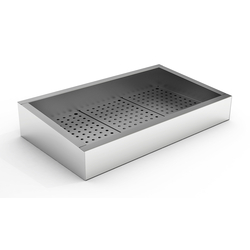 Combisteel Gemahlenes Eis Behälter Schief 3/1 Gn Aisi 304  Wasserhahn An Der Bedienung Seite