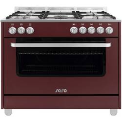 SARO Multifunktionsherd Gas/Elektro TS95C61LVI, Farbe: Rot