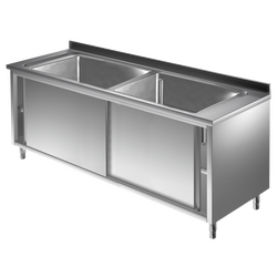 Prismafood Topf - Spülschrank 1,6m - 2 Becken  L70xB42xT35cm STD
