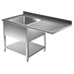 Prismafood Spülmaschinen Spültisch 1,2m - 1 Becken  links L50xB50xT30cm STD