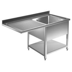 Prismafood Spülmaschinen Spültisch 1,2m-1 Becken  rechts L50xB40xT25cm STD