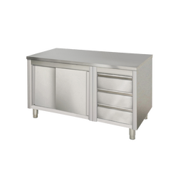 Prismafood Arbeitsschrank 2,0m - mit 3 Schubladen rechts STD