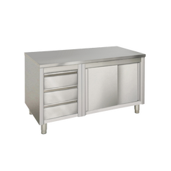 Prismafood Arbeitsschrank 1,6m - mit 3 Schubladen links STD