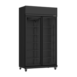 Combisteel Kühlschrank 2 Glastüren Schwarz Irm-770 Bl