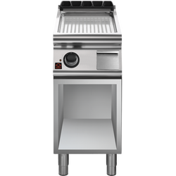 Prismafood Elektro-Bratplatte gerillt/chrom