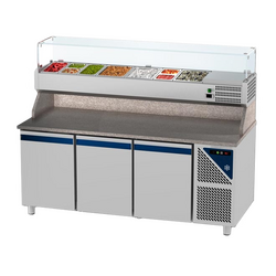 Prismafood Kühltisch 3 Türen  Schaukasten GN 1/3 Kapazität: 606 lt Temperatur: 0°C/+10°C