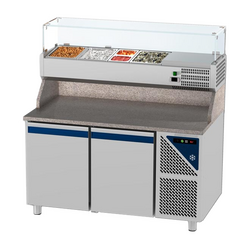 Prismafood Kühltisch 2 Türen Schaukasten GN 1/3 Kapazität: 396 lt Temperatur: 0°C/+10°C