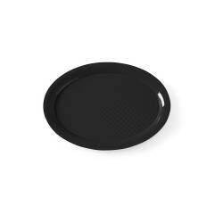 Hendi Fast-Food-Tablett aus Polypropylen, oval Schwarz 265x195x(H)15 mm, Farbe: Schwarz