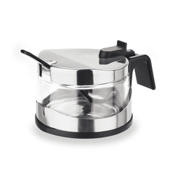 WAS Germany Menage Edelstahl, Glas / Opal-/Hartglas 