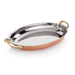 WAS Germany Servierpfanne Chromnickelstahl, Messing 