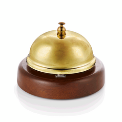 WAS Germany Rezeptionsglocke Bambus / Holz / Kork / Vollweide, Edelstahl 