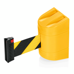 WAS Germany Gurtband für Wandmontage Edelstahl gelb-schwarz gestreift