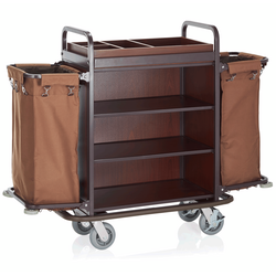 WAS Germany Zimmerservicewagen Bambus / Holz / Kork / Vollweide, Polyester, Stahl / Stahlblech / Stahldraht 