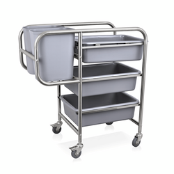 WAS Germany Geschirrabräumwagen Chromnickelstahl, Polypropylen 