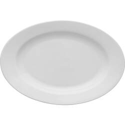 6 ovale Servierplatte von Lubiana, Porzellan, weiß, Serie Kaszub/Hel, 280x195 mm